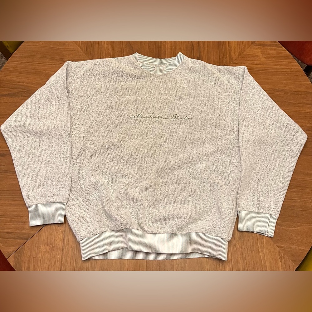 Vintage Michigan State MSU Embroidered Script Crewneck